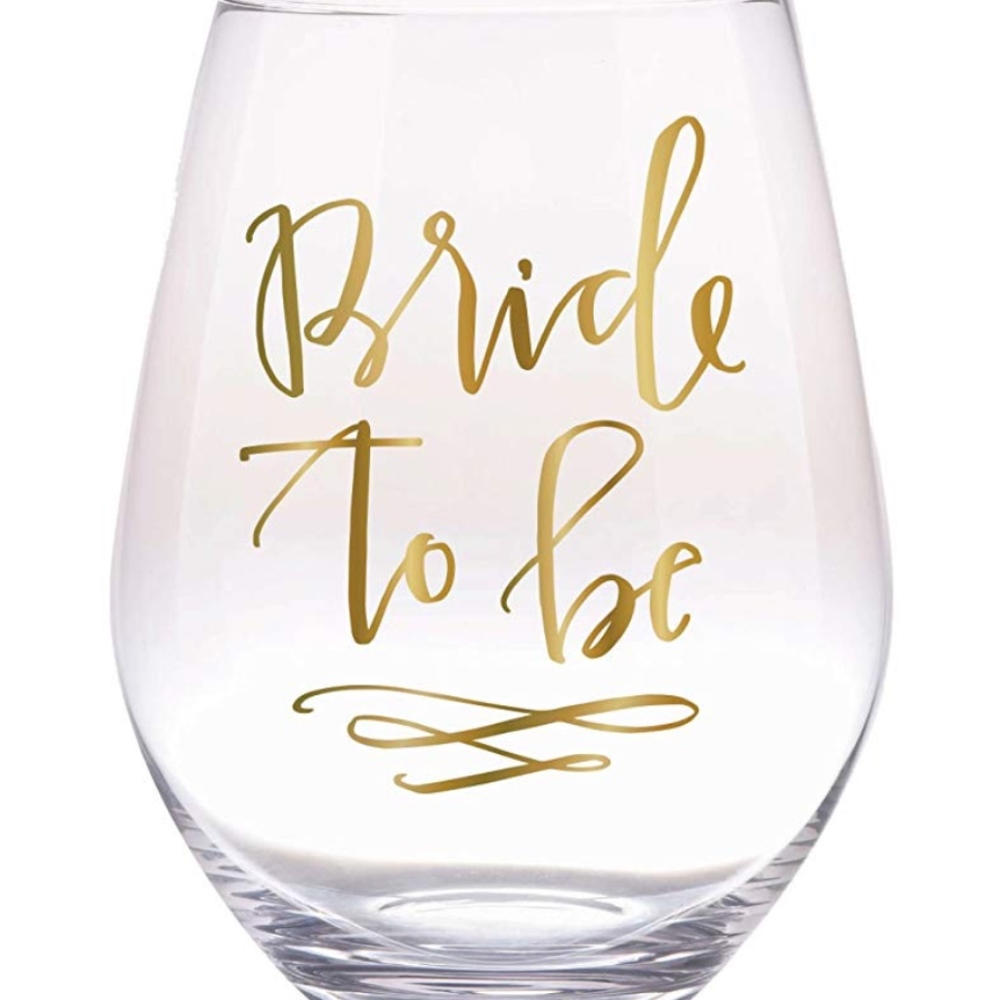 Slant Jumbo Stemless Wine Glass - Bride to be